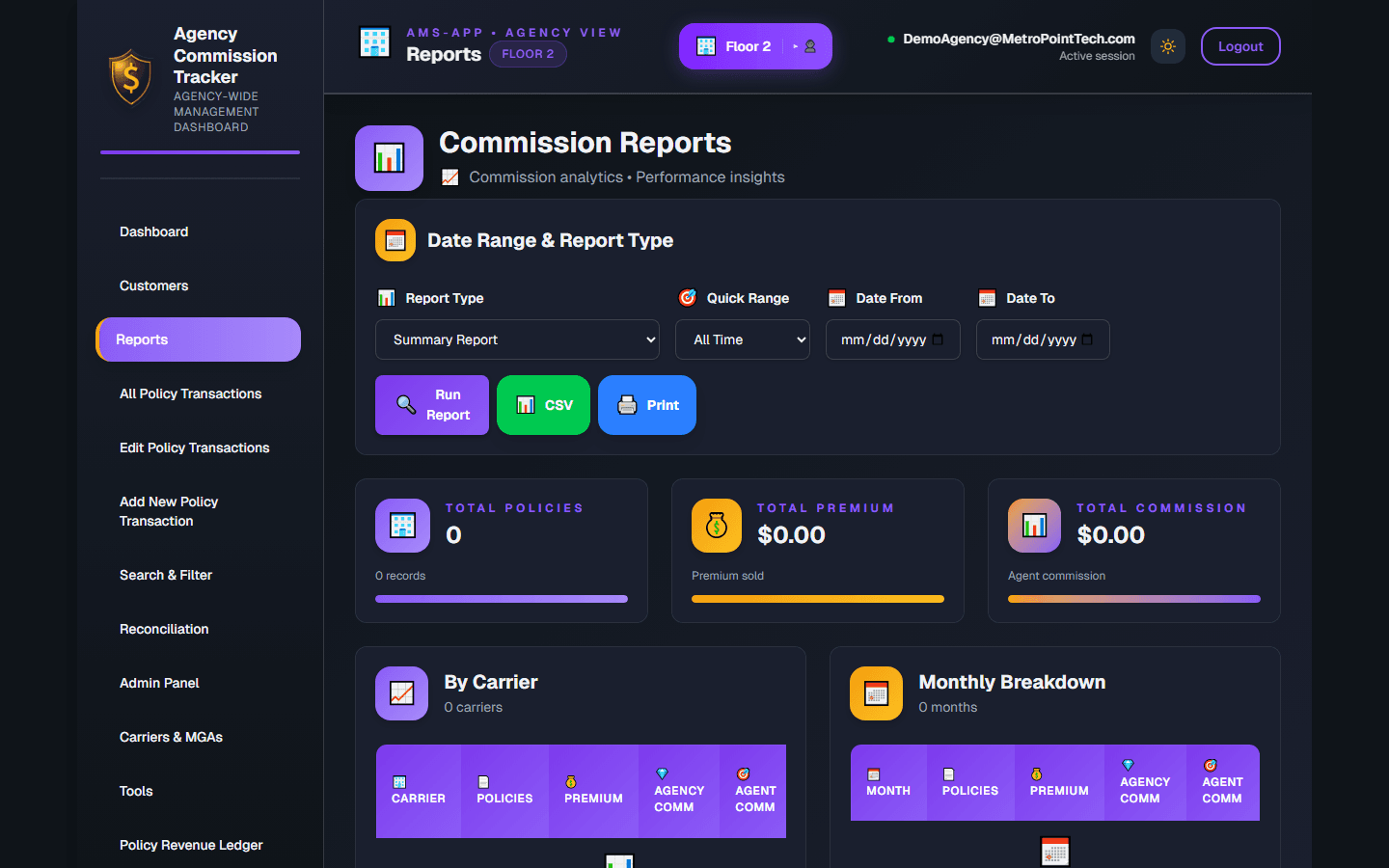 Agency dark mode